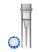 E1405-0301, 0.5 ml Plain Skirted Tube, EasyGrip Screw Cap White/Blue (Sterile),  250 pcs