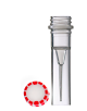 E1405-0304, 0.5 ml Plain Skirted Tube, EasyGrip Screw Cap White/Red (Sterile),  250 pcs