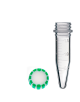 E1415-0302, 1.5 ml Graduated Conical Tube with EasyGrip Screw Cap White/Green (Sterile), 250 pcs