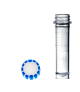 E1420-0311, 2.0ml Graduated Skirted Tube with EasyGrip Screw Cap White/Blue (Sterile), 250 pcs